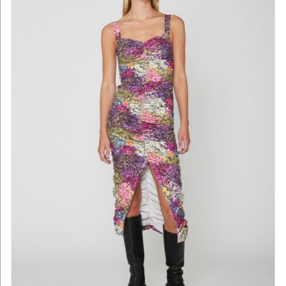 Rotate Birger Christensen Dorthe Ruched Floral Dress DK 36 / US 4